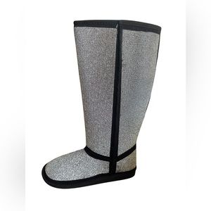 Shoe Dazzle Priya Flat Rhinestone Tall Faux  Sherling Boots